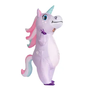 Inflatable Purple Rainbow Unicorn Costume