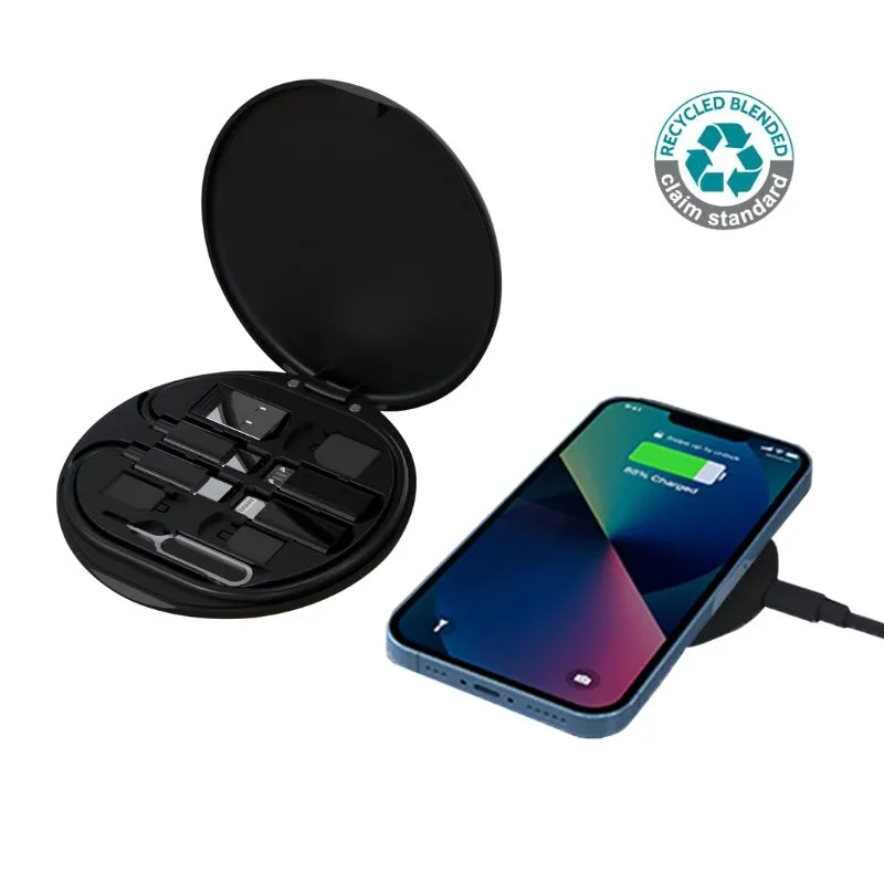 ITWC 1170/1/2 OSLO - @memorii Recycled 15W Wireless Charger Multi - Cable Set