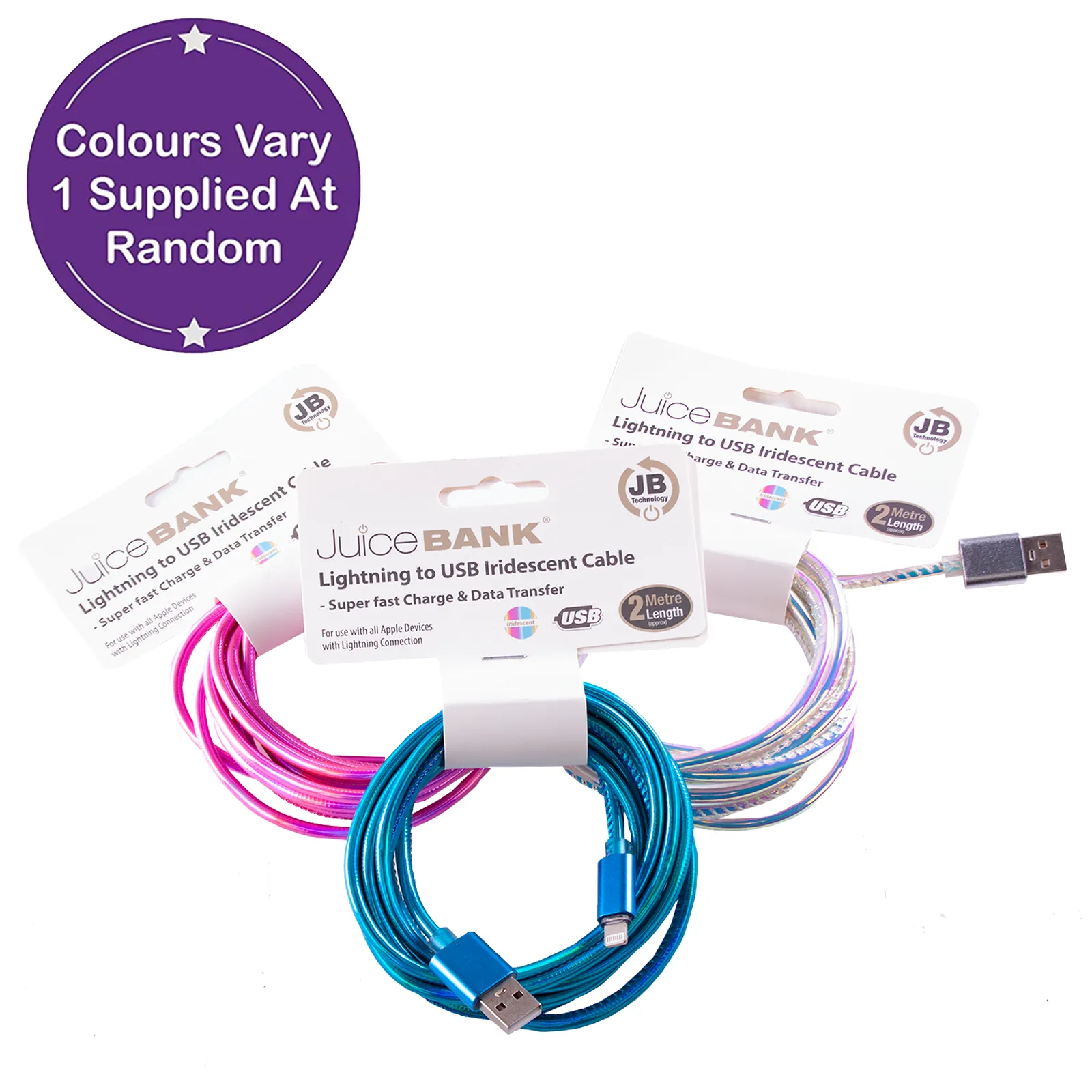 Juice Bank Charge & Sync Cable 2m - Lightning to USB