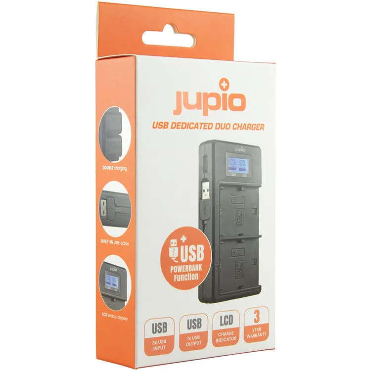 Jupio Dedicated Duo USB Charger with LCD for Canon LP-E12 Batteries