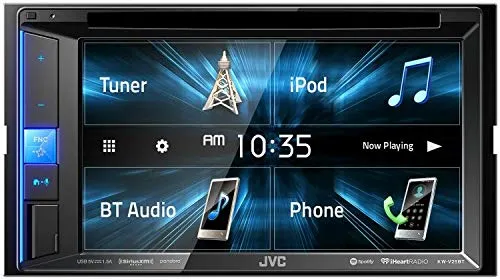 JVC KW-V25BT Double DIN in-Dash Bluetooth CD/DVD/AM/FM/Digital Media Car Stereo Receiver w/ 6.2" Touchscreen, Pandora, Spotify and iHeartRadio Control   HD Backup Camera