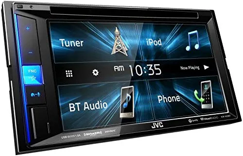 JVC KW-V25BT Double DIN in-Dash Bluetooth CD/DVD/AM/FM/Digital Media Car Stereo Receiver w/ 6.2" Touchscreen, Pandora, Spotify and iHeartRadio Control   HD Backup Camera