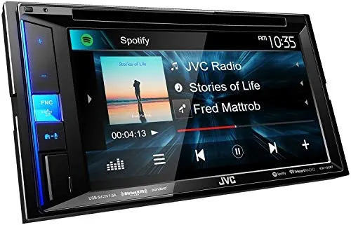 JVC KW-V25BT Double DIN in-Dash Bluetooth CD/DVD/AM/FM/Digital Media Car Stereo Receiver w/ 6.2" Touchscreen, Pandora, Spotify and iHeartRadio Control   HD Backup Camera