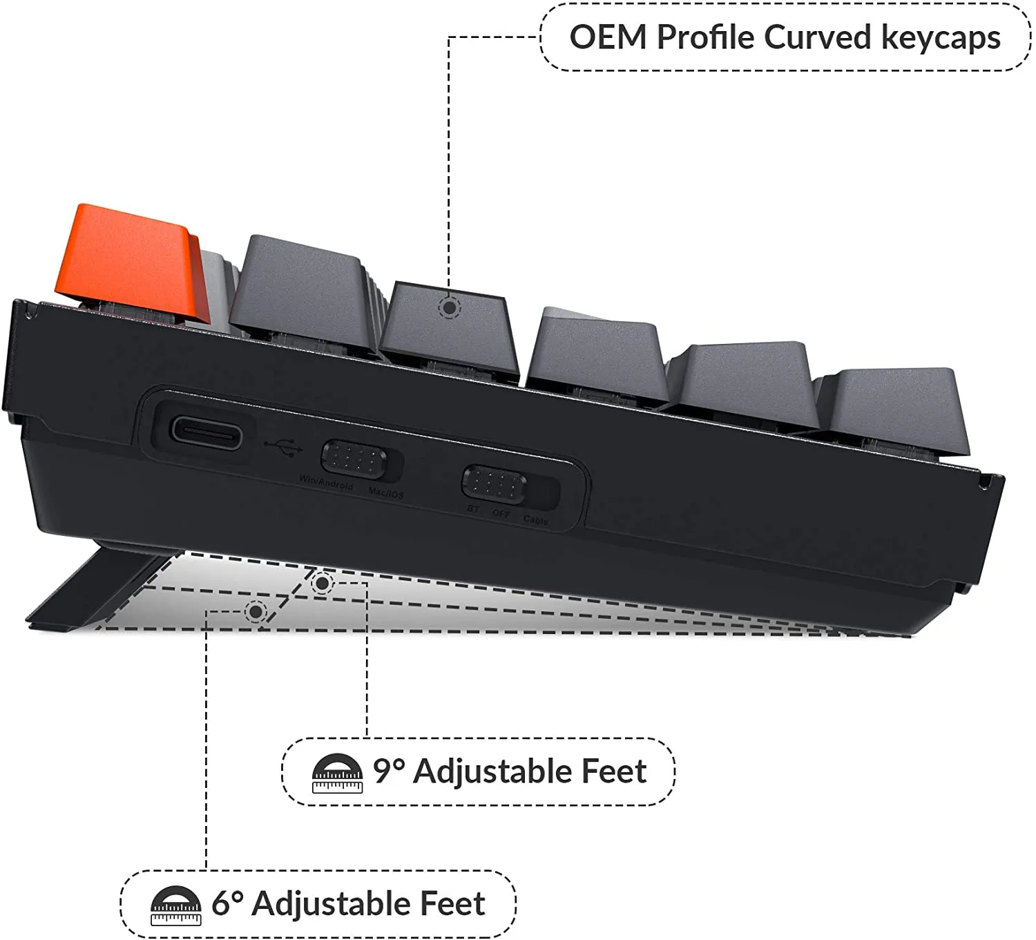 Keychron K8 Tenkeyless Wireless Mechanical Keyboard for Mac, White Backlight, Bluetooth, Multitasking, Type-C Wired Gaming Keyboard for Windows with Gateron (Blue Switch) (K8J2)