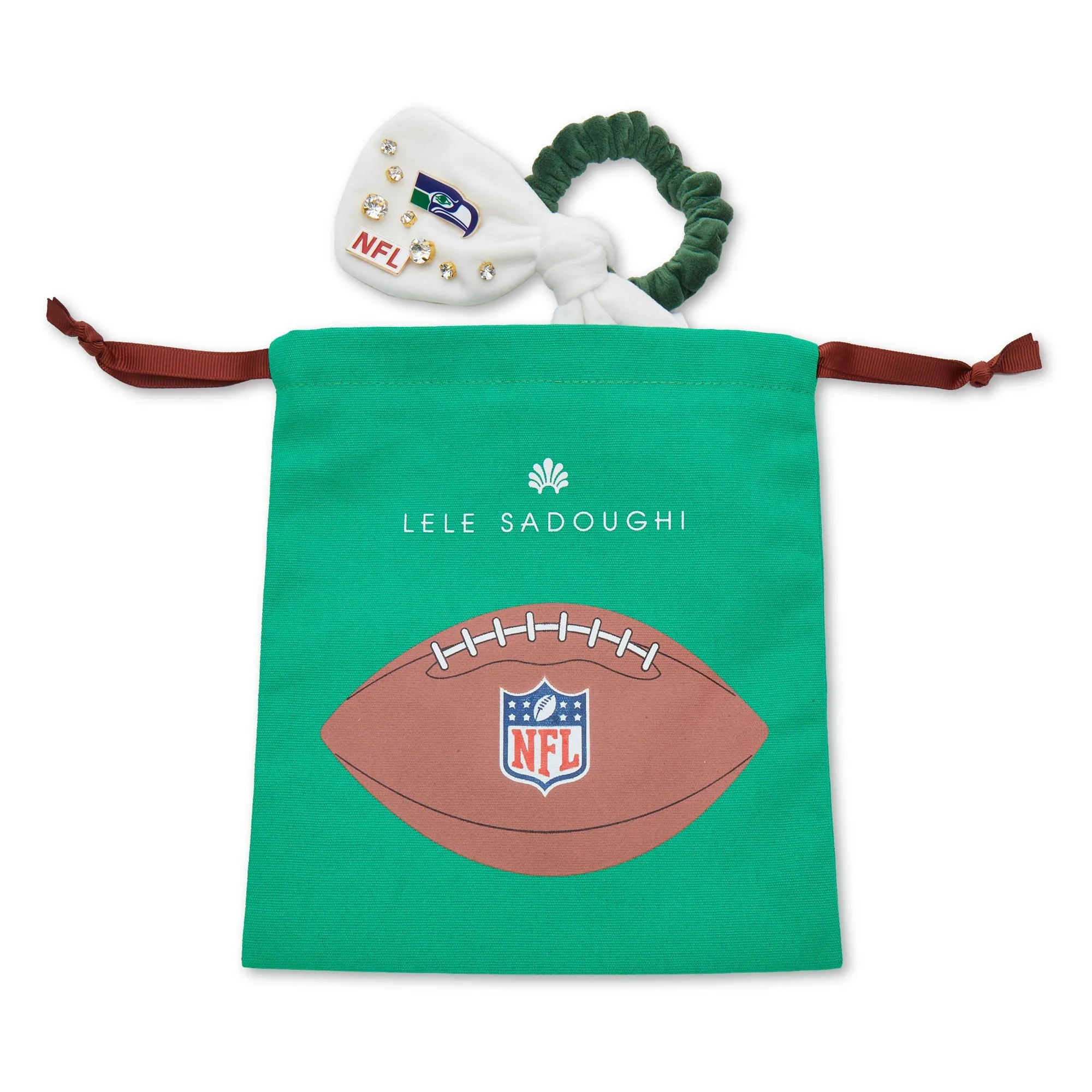 LA CHARGERS LELE SADOUGHI X NFL IVORY BOW SCRUNCHIE