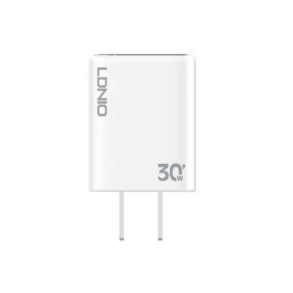 LDNIO A1508C 30W PD USB Type-C Wall Charger – US Plug with Type-C to Lightning Cable