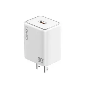 LDNIO A1508C 30W PD USB Type-C Wall Charger – US Plug with Type-C to Lightning Cable