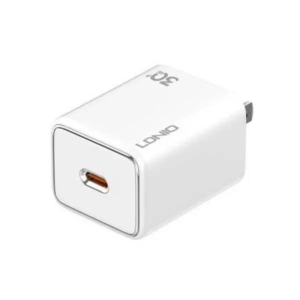 LDNIO A1508C 30W PD USB Type-C Wall Charger – US Plug with Type-C to Lightning Cable