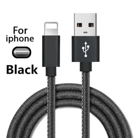 Lightning Fast Charging Data Sync Charger Cable Cord Denim For Apple iPhone iPad iPod