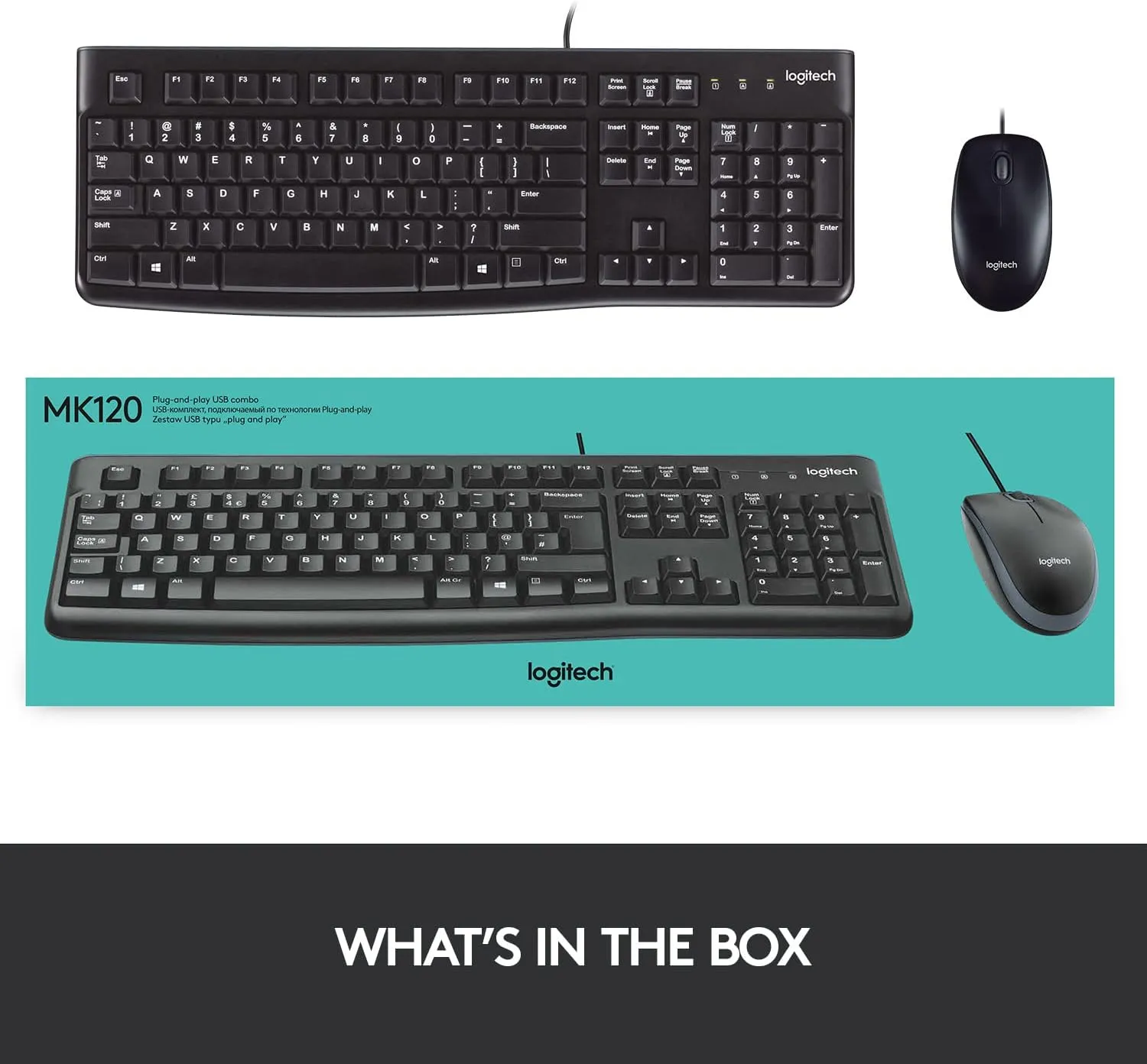 Logitech MK120 Keyboard and Mouse 有線鍵盤滑鼠組合 (中文版) 920-002588 原裝行貨