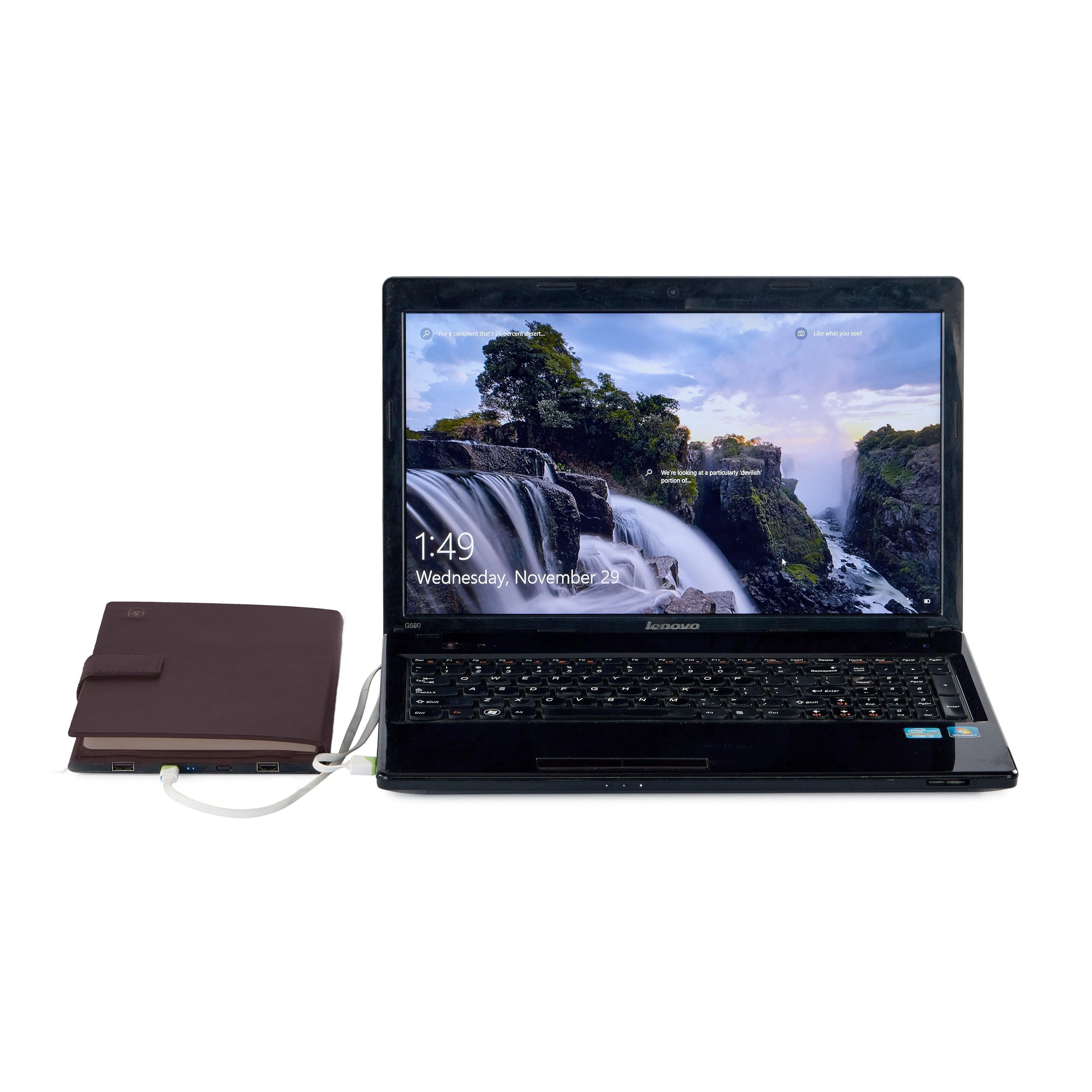 LT Smart Leather Notebook with Power Bank (5000 mAh) | Diary with Power Bank | Color: Nappa Cherry