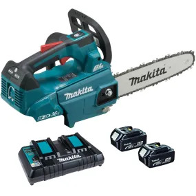 Makita DUC256PT2 36V Brushless Chainsaw 25cm with 2 x 5.0Ah Batteries & Charger