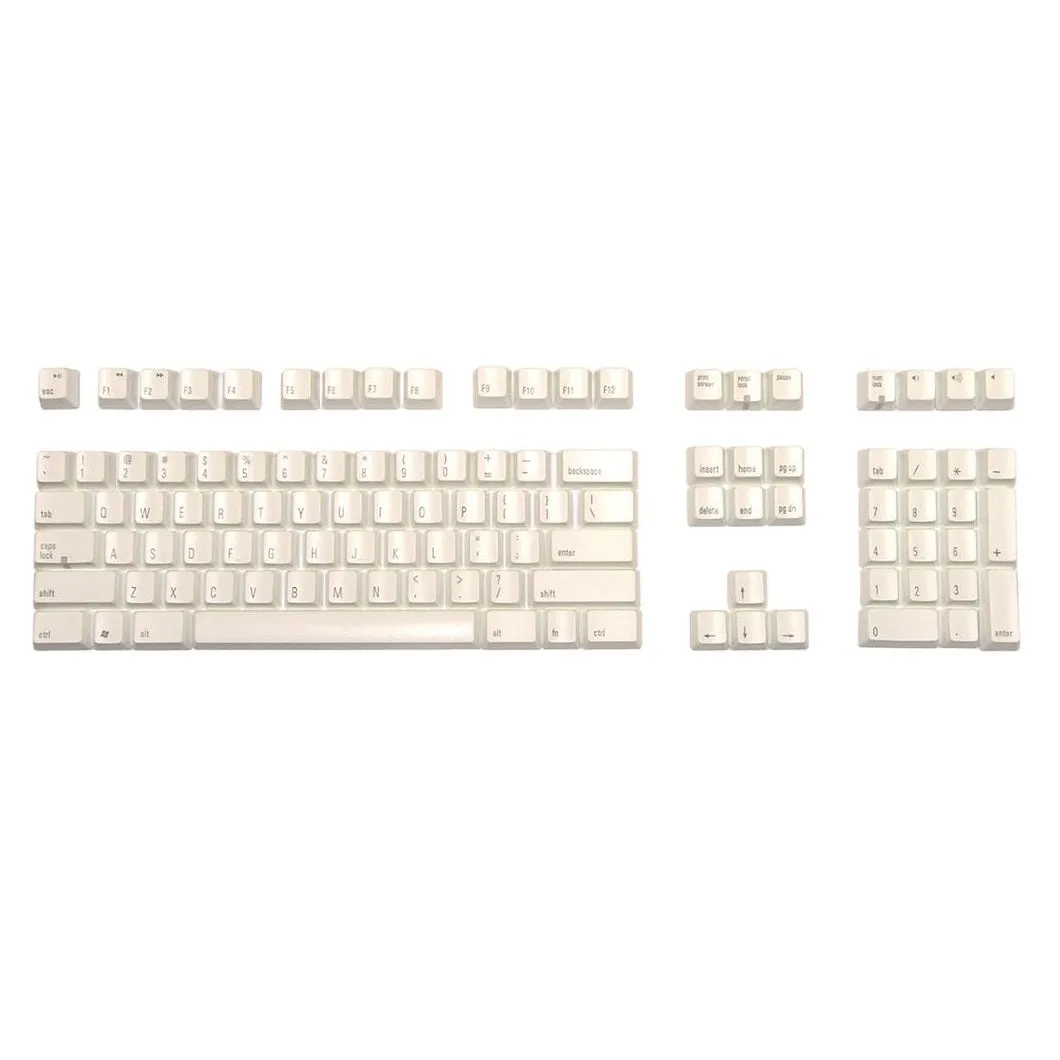 Matias Keycap Set, White with Black Printing