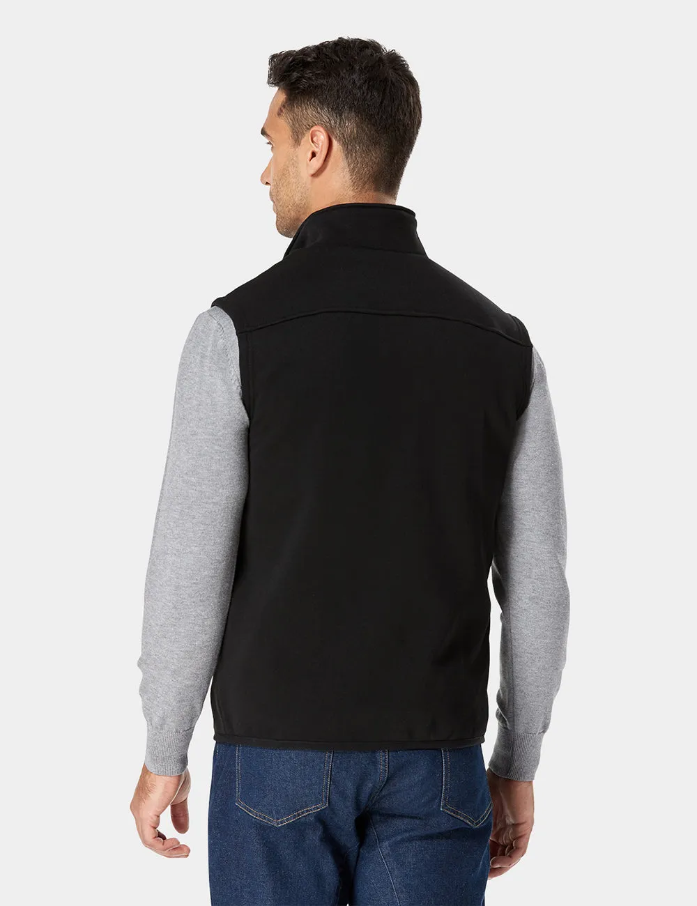 Men's Heated Fleece Vest - Black