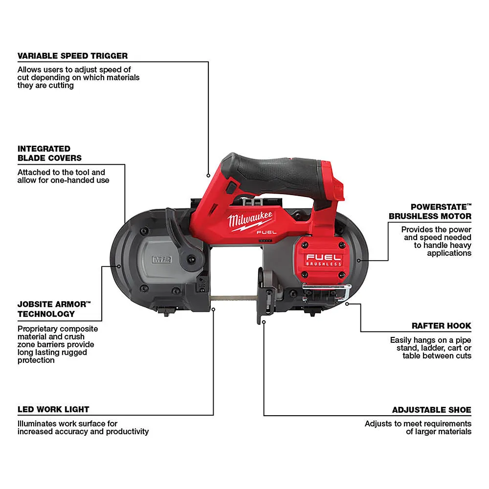 Milwaukee 2529-20XC M12 FUEL 12V Cordless Li-Ion Band Saw w/ 3AH Battery Pack