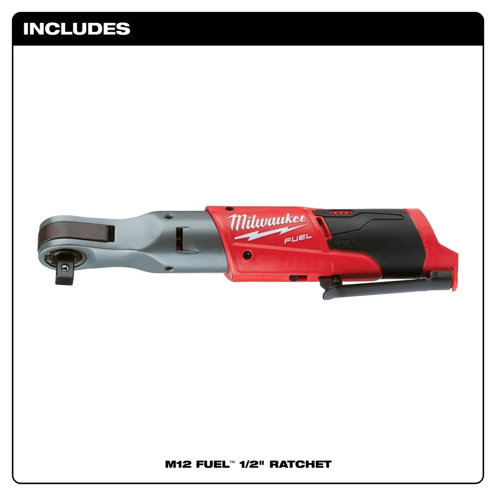 Milwaukee 2558-20 M12 FUEL 12V 1/2-Inch 60-Ft-Lbs. Cordless Ratchet - Bare Tool