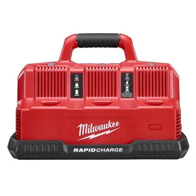 Milwaukee 48-59-1807 18-Volt/12-Volt M18/M12 Lithium-Ion Multi Voltage 6-Port Sequential Rapid Battery Charge Station