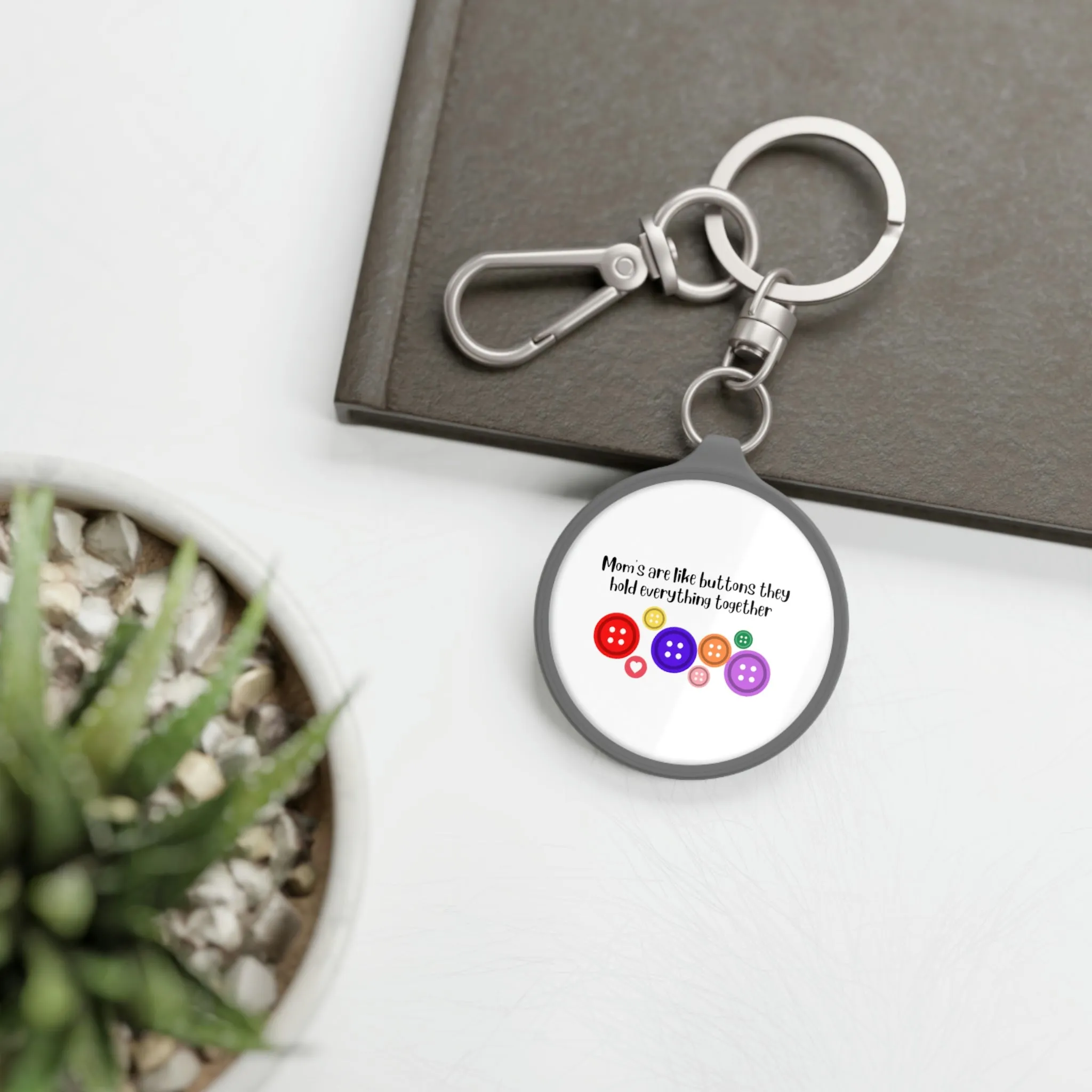 mom buttons Keyring Tag