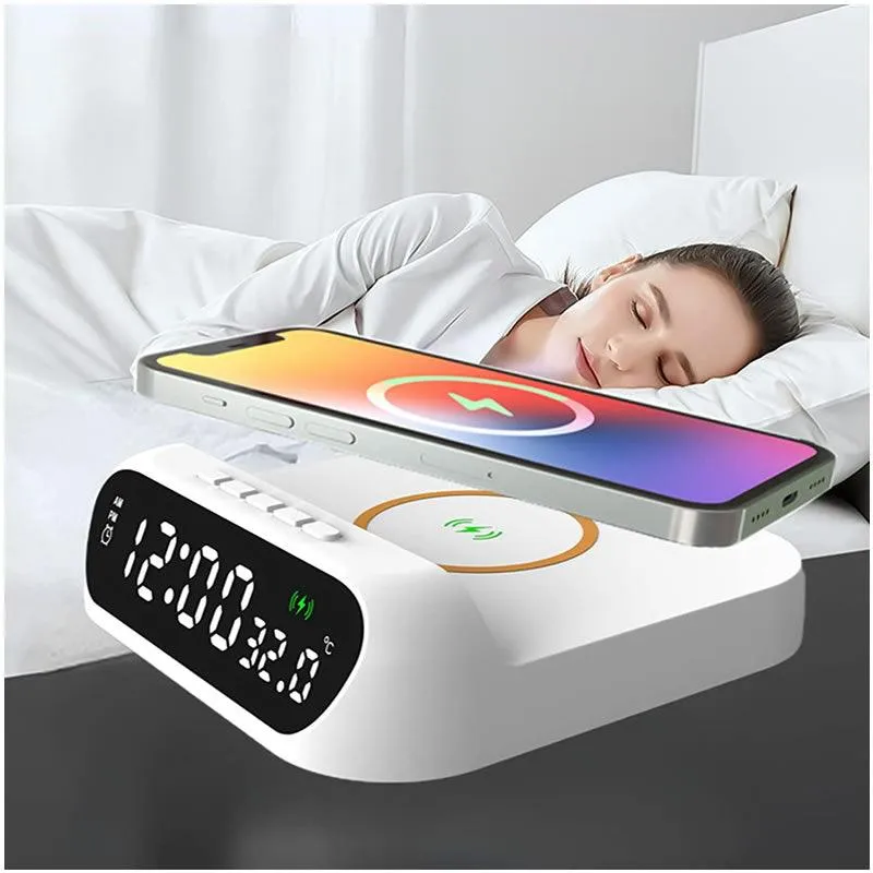 Multifunctional Digital Display Alarm Clock Wireless Charger -Xf0750