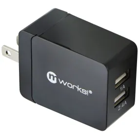 mworks! mPOWER! Dual Port (5V/3.4A) USB Travel Wall Charger - Black