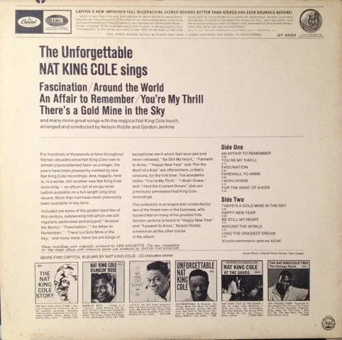 Nat Cole* - The Unforgettable Nat Cole Sings The Great Songs! - LP