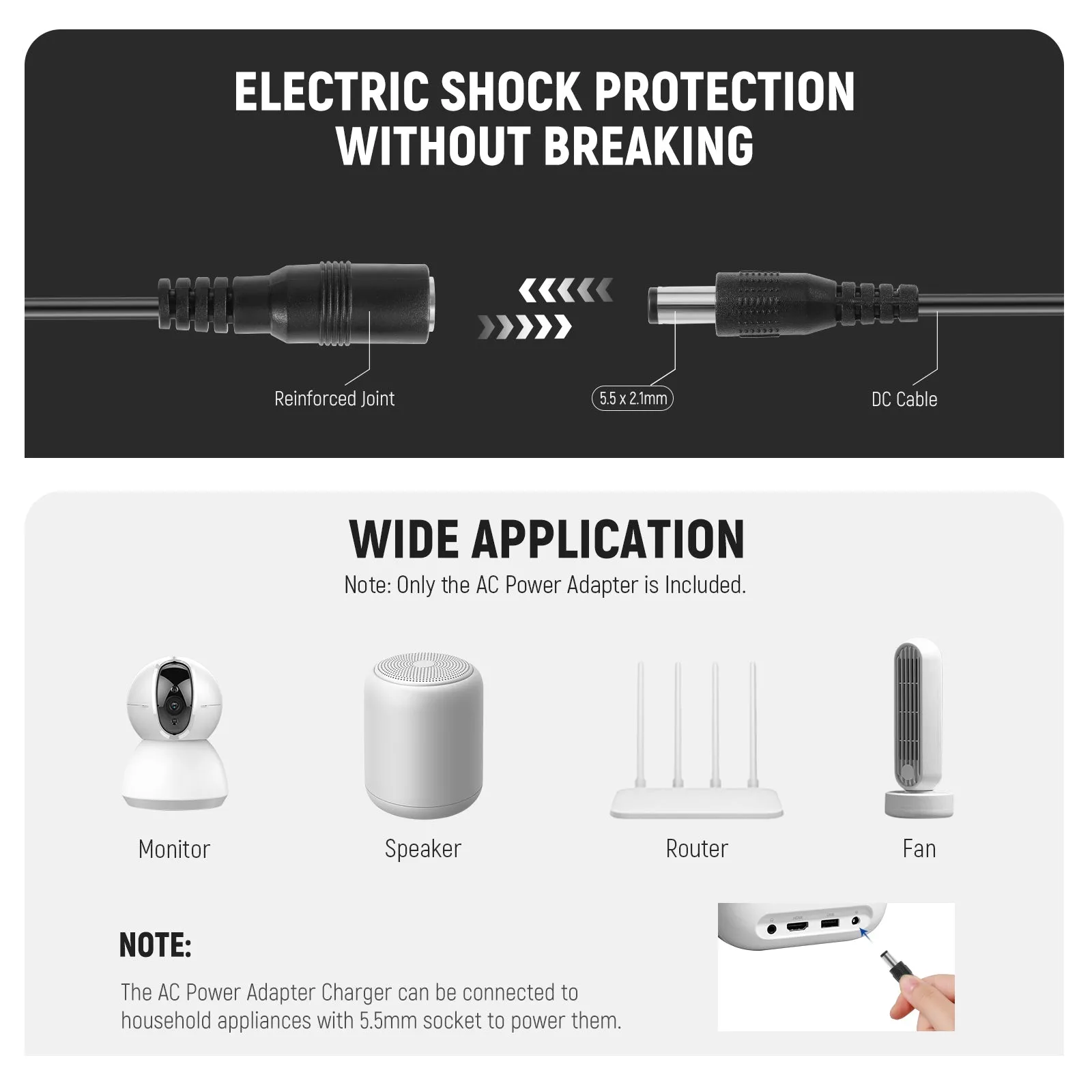 NEEWER DR-LPE8 Canon Dummy Battery AC Power Adapter