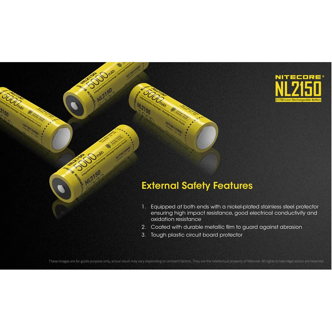 Nitecore NL2150 5000mAh Rechargeable 21700 Li-ion Battery