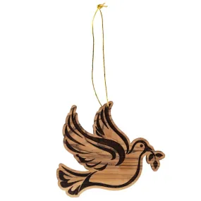 Olive Wood Dove Ornament