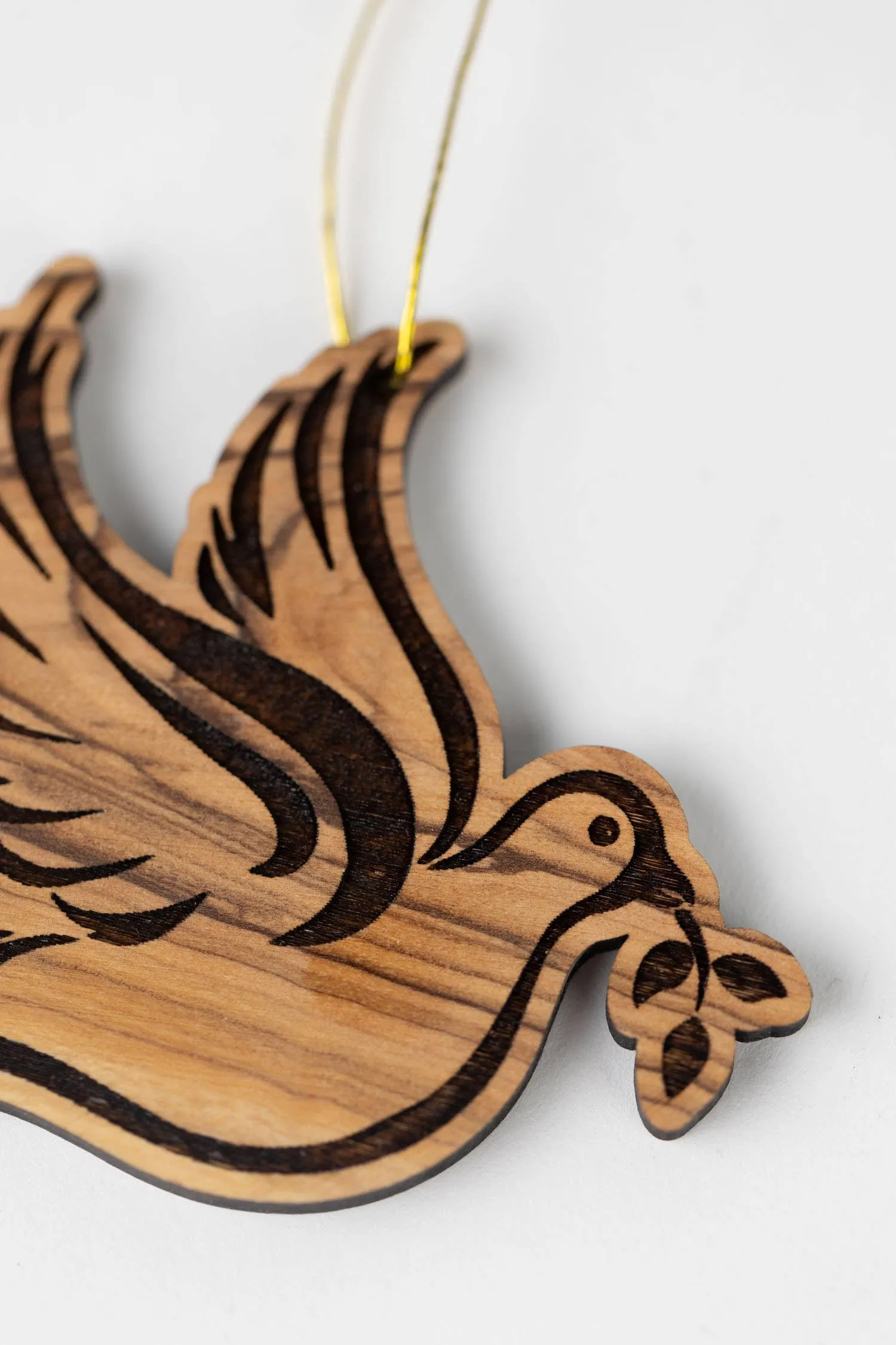 Olive Wood Dove Ornament