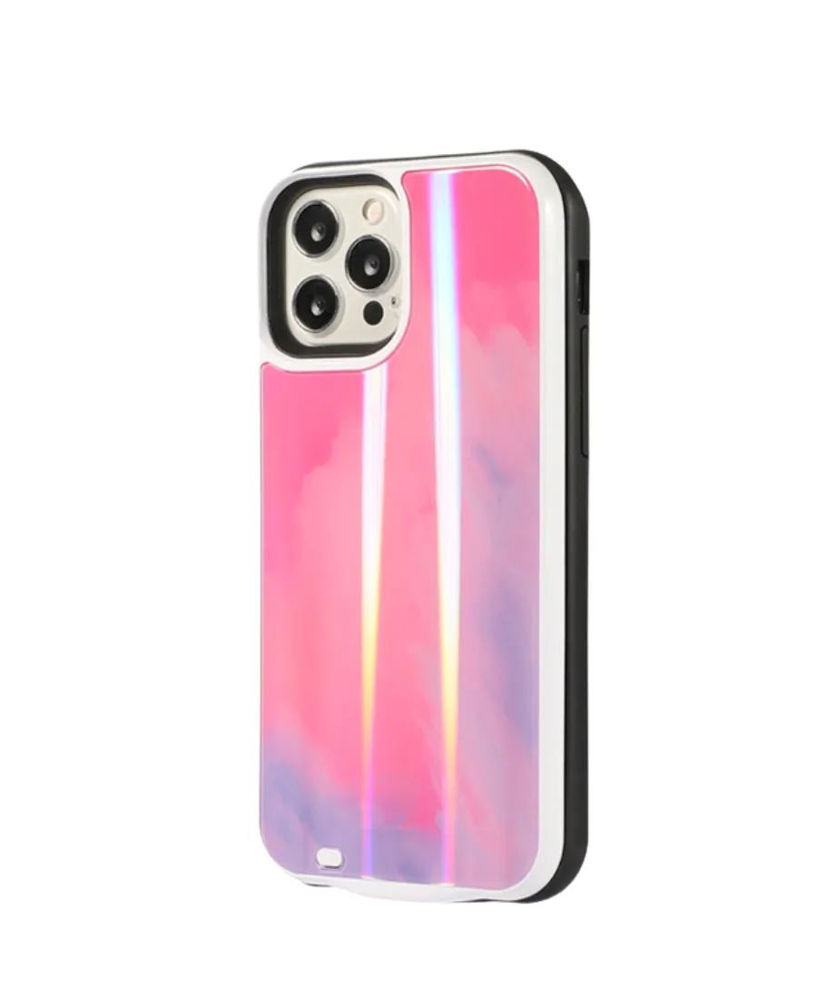 Pink Galaxy Laser Battery Case