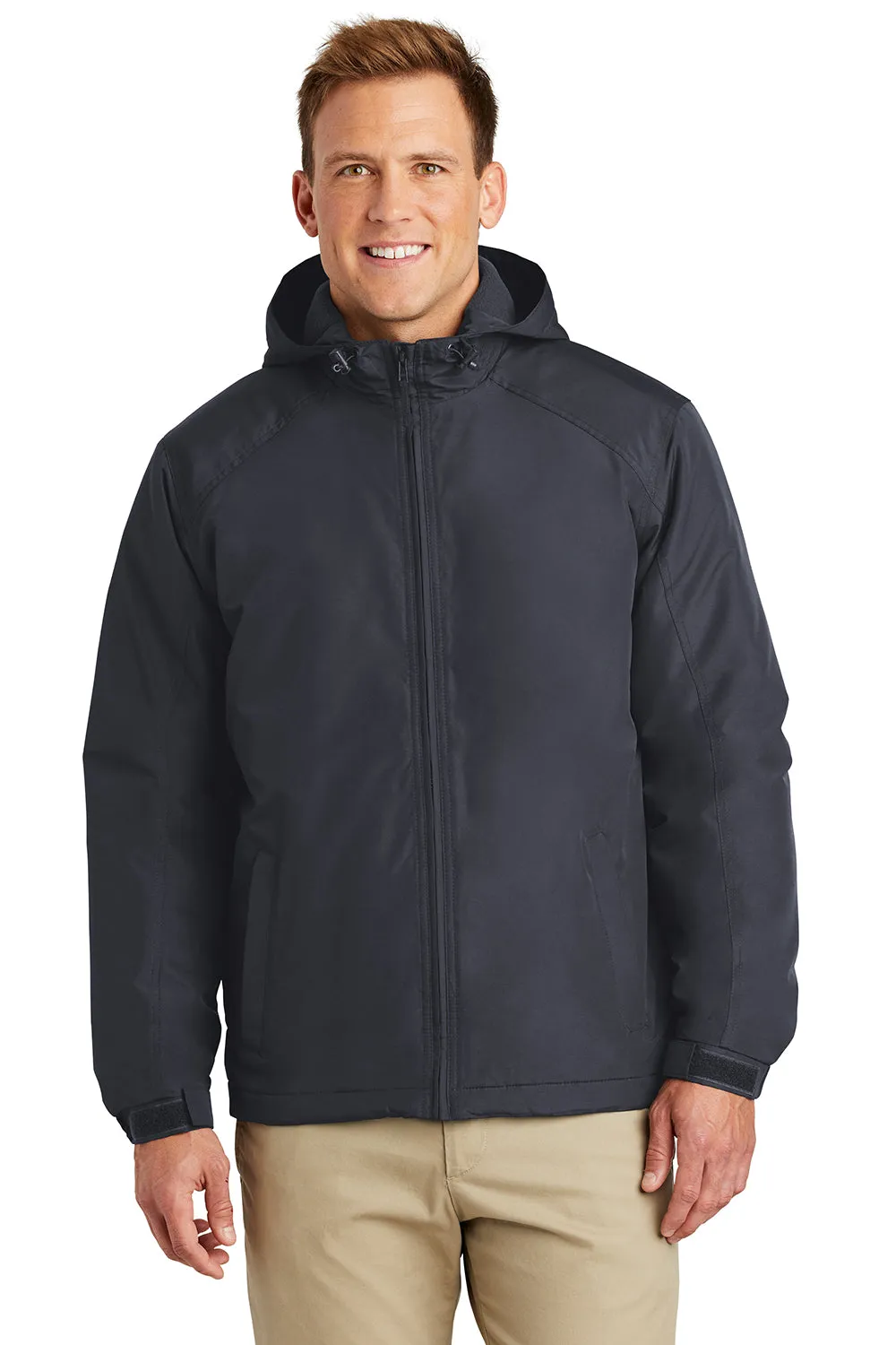 Port Authority Mens Charger Wind & Water Resistant Full Zip Hooded Jacket - Battleship Grey