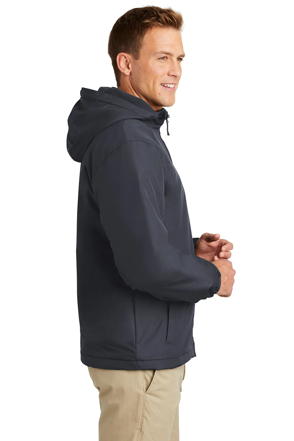 Port Authority Mens Charger Wind & Water Resistant Full Zip Hooded Jacket - Battleship Grey