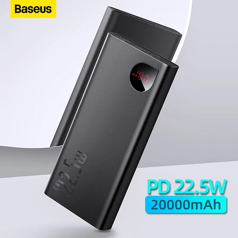 Powerbank  Portable Baseus 22.5W Power Bank 20000mAh Fast Charging Type-C PD QC For iPhone 14