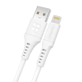 Promate 2m USB-A To Lightning Data & Charge Cable, 480Mbps Data Transfer Rate, White