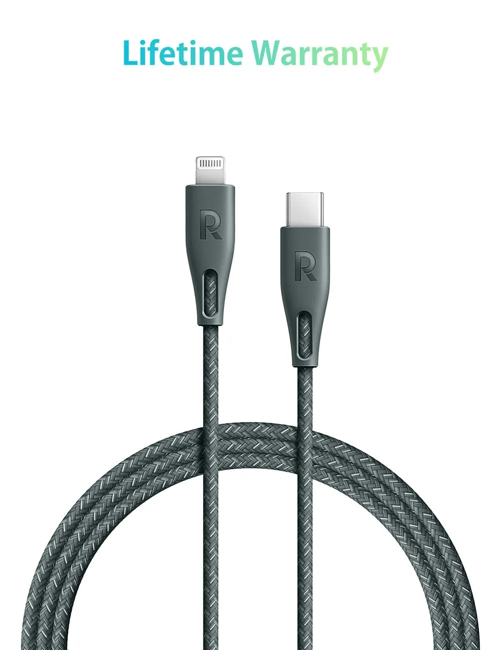 RAVPOWER Nylon Type-C to Lighting PD Charger Cable - CB1018