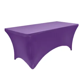 Rectangular 6 FT Spandex Table Cover - Purple