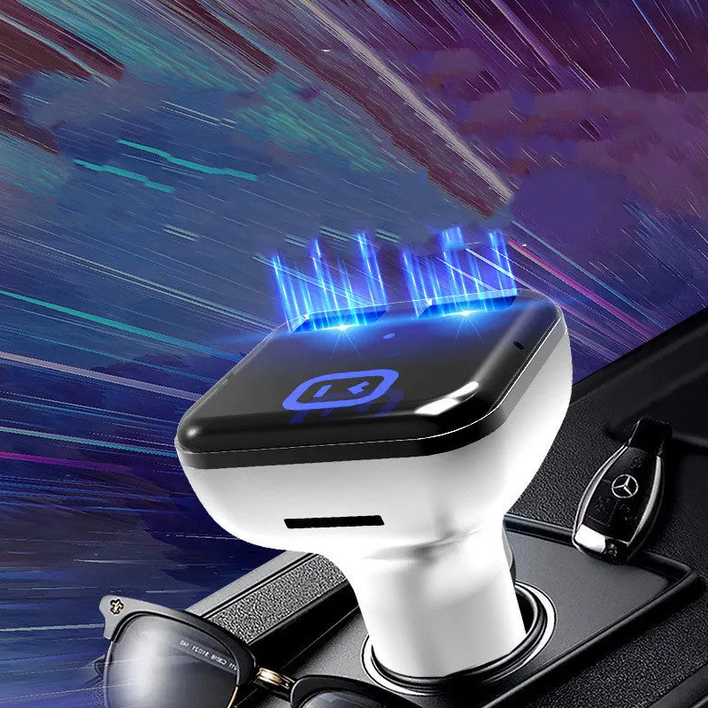 Smart Voice Car Fast Charge Dual USB PD Protocol FM Bluetooth Stereo Transmitter Color White