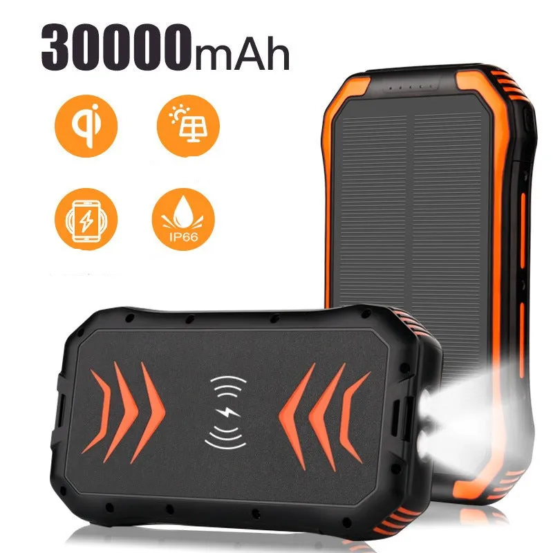 Solar Power Charging Power Bank W Wireless Charging