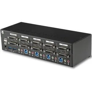 StarTech.com 4-Port Dual-Monitor Dual-Link DVI KVM Switch with USB 3.0 Hub - 4 Computer(s) - 1 Local User(s) - 2560 x 1600 - 8 x USB - 10 x DVI - Desktop - TAA Compliant