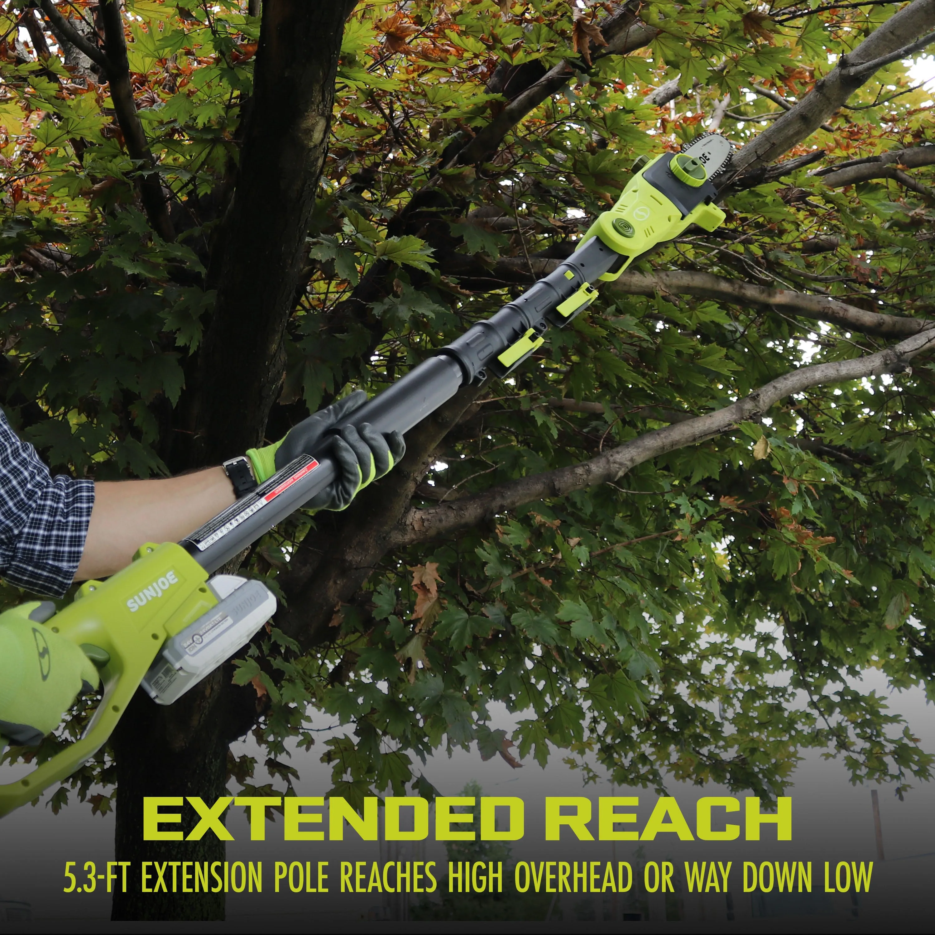 Sun Joe 24V-GTS4004-XT 24-Volt* 3-in-1 Cordless Yard Care Solution | Hedge Trimmer | Pole Saw | Leaf Blower | W/ 2 x 2.0-Ah Batteries   Dual Port Charger