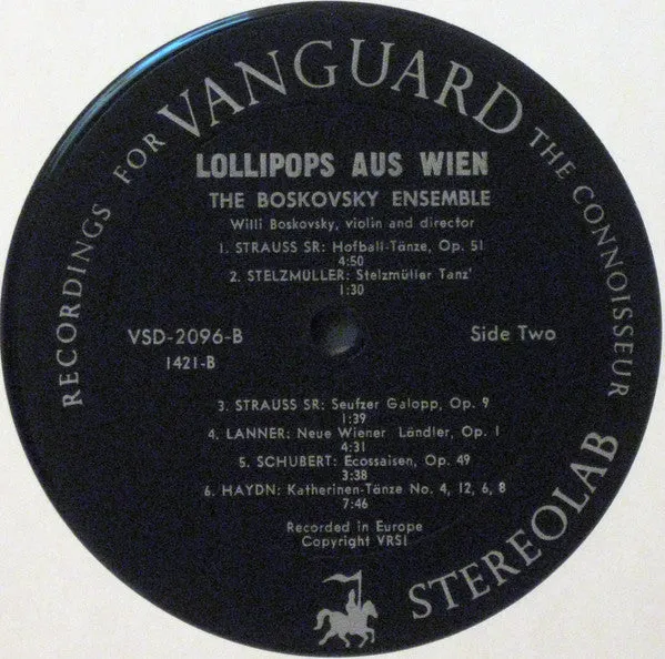 The Boskovsky Ensemble - Lollipops Aus Wien - LP