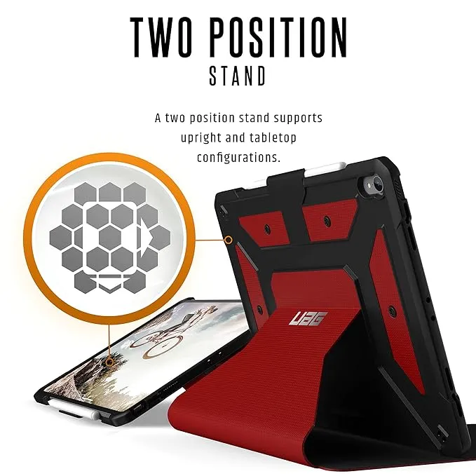 Urban Armor Gear UAG Metropolis Light Rugged Protection Case/Cover Designed for iPad Pro 12.9 (3rd Gen) - Magma