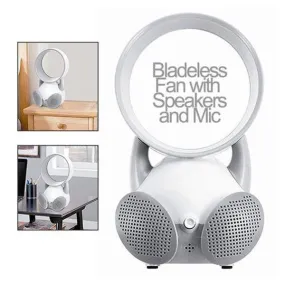 USB Powered Bladeless Fan and Speaker w/ Mic