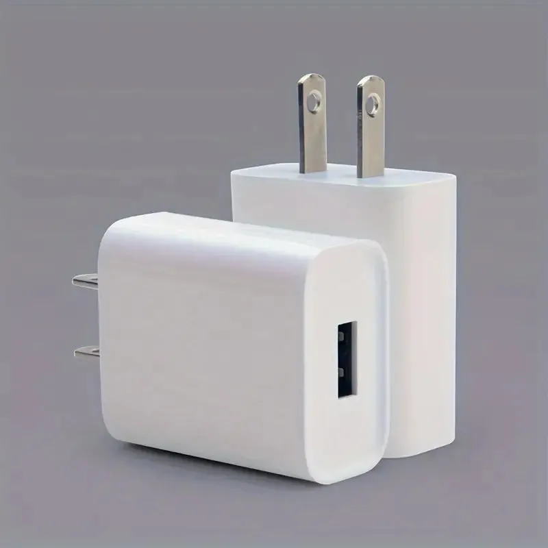 USB Wall Plug Adapter - 5V 2A Fast Charging AC Power Adapter Compatible with All Devices - White