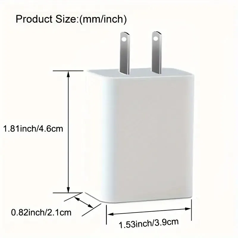 USB Wall Plug Adapter - 5V 2A Fast Charging AC Power Adapter Compatible with All Devices - White