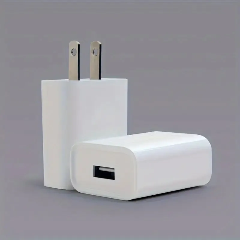 USB Wall Plug Adapter - 5V 2A Fast Charging AC Power Adapter Compatible with All Devices - White