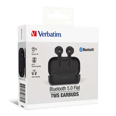 Verbatim 66620 Bluetooth 5.0 Flat TWS Earbuds