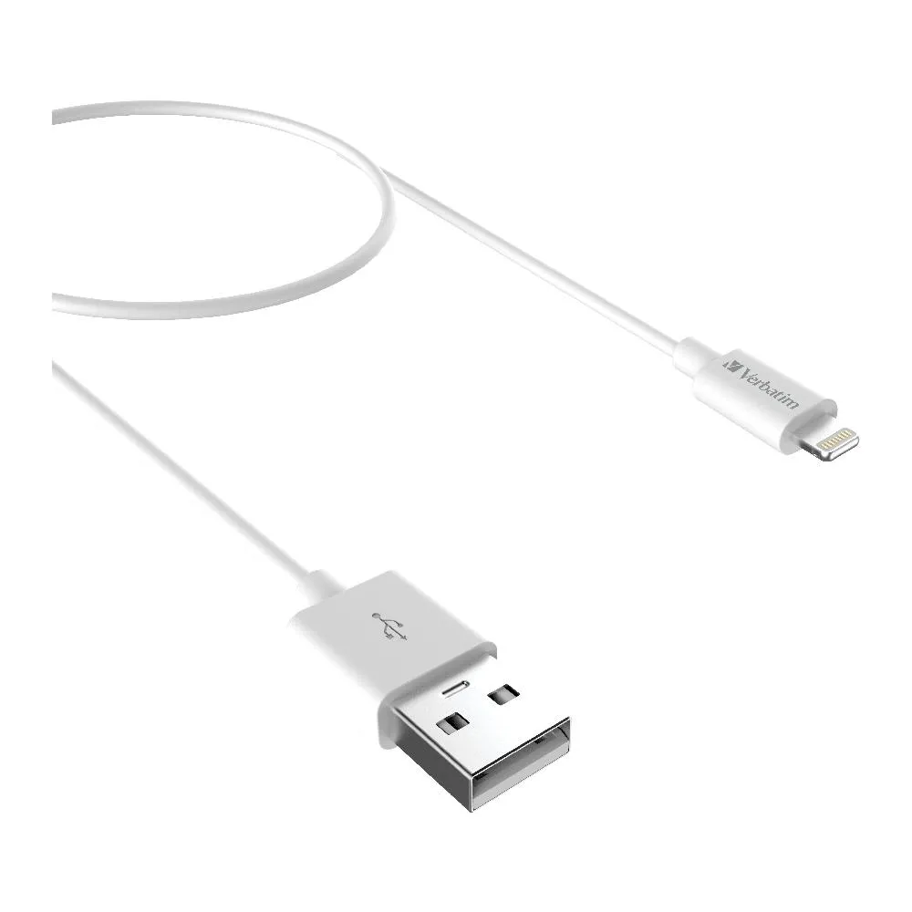 Verbatim Essentials Charge & Sync Lightning Cable 1mt - White