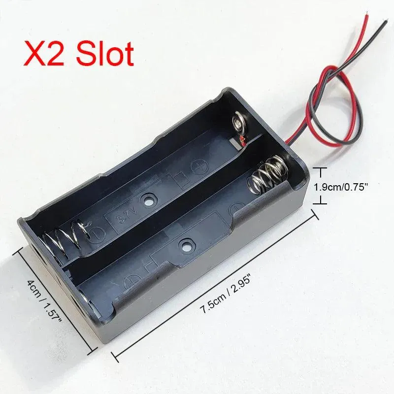 Versatile 18650 Battery Holder Cases with Wire Lead - 1X, 2X, 3X, 4X Storage Solutions