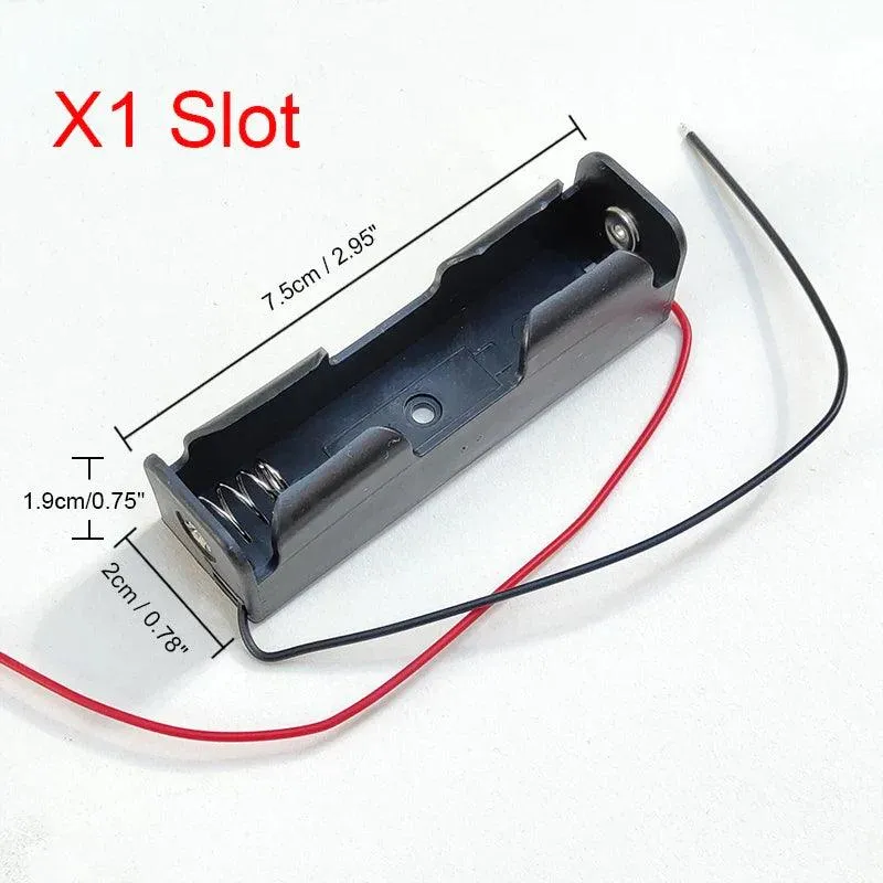 Versatile 18650 Battery Holder Cases with Wire Lead - 1X, 2X, 3X, 4X Storage Solutions